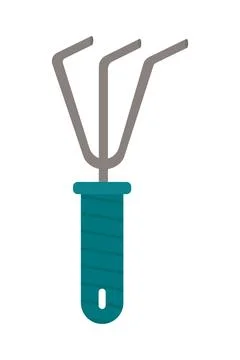 Handle rake gardening tool Illustration