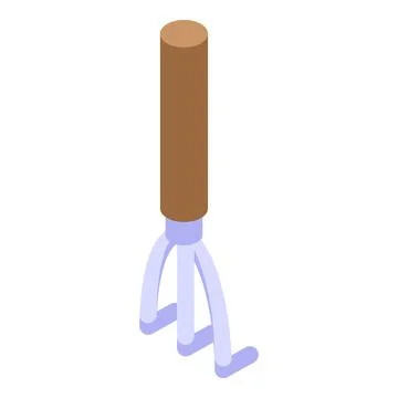 Handle rake icon isometric vector. Garden instrument Stock Illustration