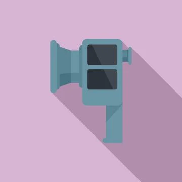 Handle retro camcorder icon flat . Video camera Illustrazione stock