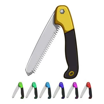 Handle saw hand cartoon vector graphic Illustration