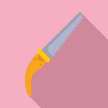 Handle saw icon flat vector. Working garden trim Illustration