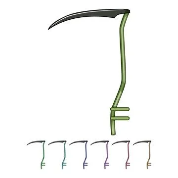 Handle scythe cartoon vector graphic Illustration