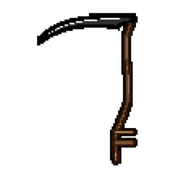 Handle scythe pixel art vector illustration Illustration