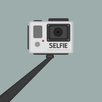 Handle selfie, flat design Stock Illustration