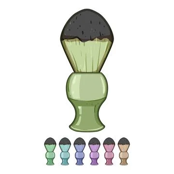 Handle shaving brush cartoon vector graphic Illustration