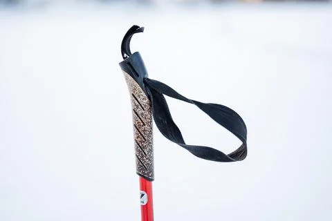 Handle from a ski pole with a loop for the hand. Part of the sports equipment Photos