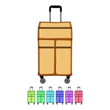 Handle soft shell suitcase cartoon vector graphic Stockillustratie