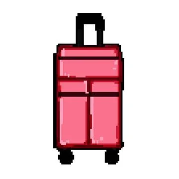 Handle soft shell suitcase pixel art vector illustration 스톡 일러스트
