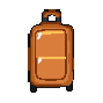 Handle soft shell suitcase pixel art vector illustration Stock Illustration