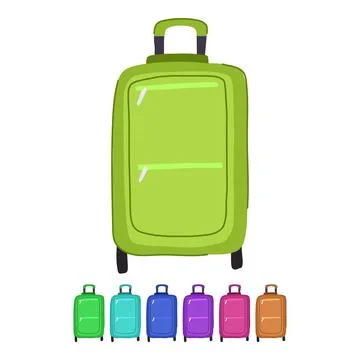 Handle soft shell suitcase vector cartoon graphic イラスト素材