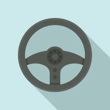Handle steering wheel icon, flat style Stock Illustration