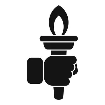 Handle torch leader icon simple vector. Burning flame Stock Illustration