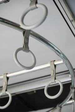 Handle on a train, curve shape 写真素材