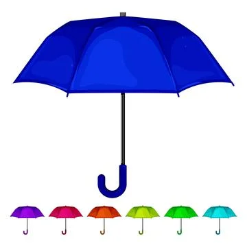 Handle umbrella rain cartoon vector graphic Illustration