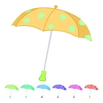 Handle umbrella vector cartoon graphic Illustration