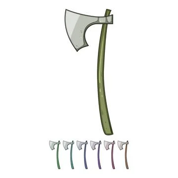 Handle viking axe cartoon vector graphic Illustration