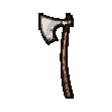 Handle viking axe pixel art vector illustration Illustration