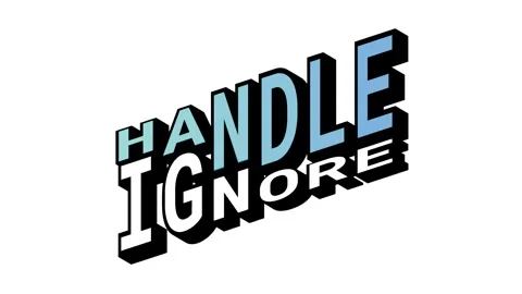 HANDLE vs IGNORE, 3D Text Animation in Isometric View with Opposite Word Motion Vidéo 314263544