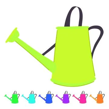 Handle watering can metal vector cartoon graphic Illustration