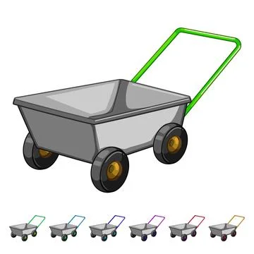 Handle wheelbarrow cartoon vector graphic Illustration