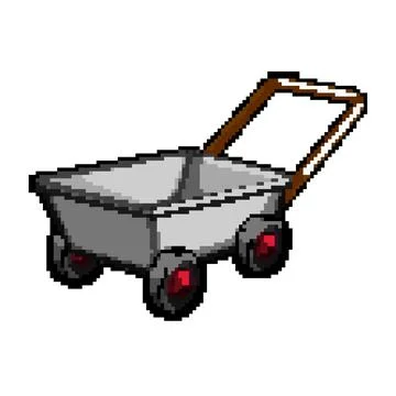 Handle wheelbarrow pixel art vector illustration Illustration
