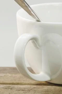 Handle of white cup Stock Photos