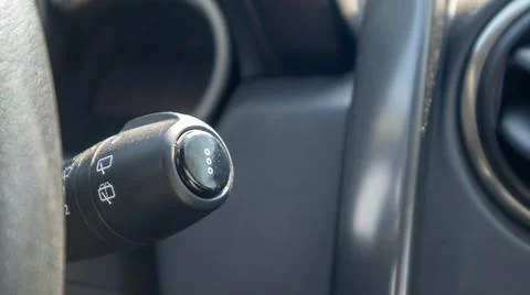 Handle for wipers control. Right wiper motor control switch. Detail of the ca Photos