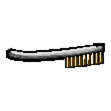 Handle wire brush pixel art vector illustration Stock Illustration