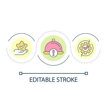 Handle wrong meal in restaurant loop concept icon Illustration