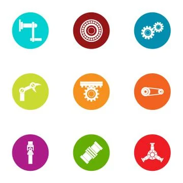 Handler icons set, flat style Stock Illustration