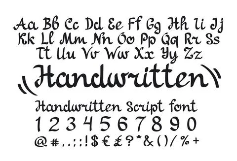 Handlettering script font Illustrazione stock