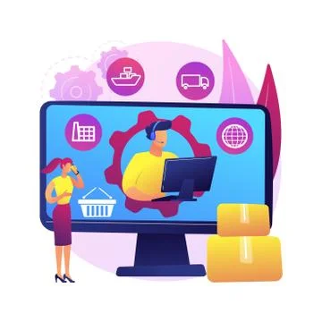 Handling and order processing abstract concept vector illustration. Illustration