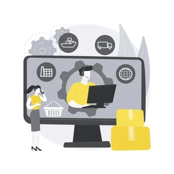 Handling and order processing abstract concept vector illustration. Illustration