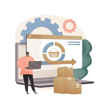 Handling and order processing abstract concept vector illustration. Illustration