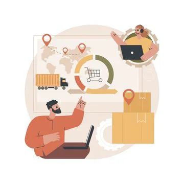 Handling and order processing abstract concept vector illustration. Illustration