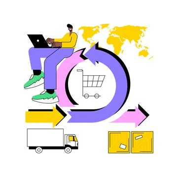 Handling and order processing abstract concept vector illustration. Illustration