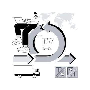 Handling and order processing abstract concept vector illustration. Illustration