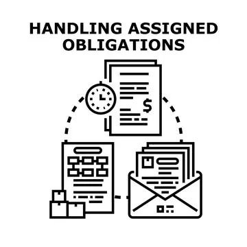 Handling assigned obligations vector concept illustration Stock Illustration