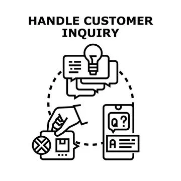 Handling customer inquiry concept providing online support Stock Illustration