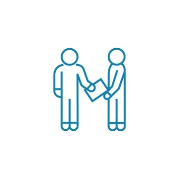 Handling a document linear icon concept. Handling a document line vector sign Illustrazione stock