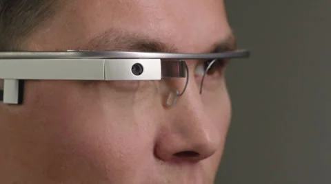 Handling the Google Glass Stock Footage 37057108