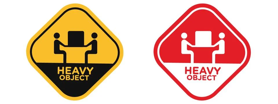 Handling heavy objects warning advising on safe lifting practices to preven.. Illustrazione stock