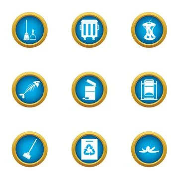 Handling icons set, flat style Stock Illustration