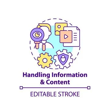 Handling information and content concept icon Illustration