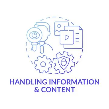 Handling information and content dark blue concept icon Illustration