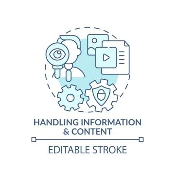 Handling information and content turquoise concept icon Illustration