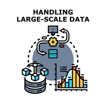 Handling large scale data management and processing systems Stock Illustration