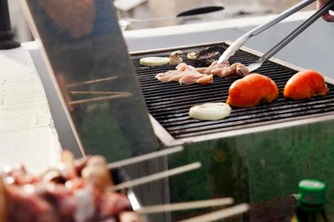 Handling the meat Stock Photos