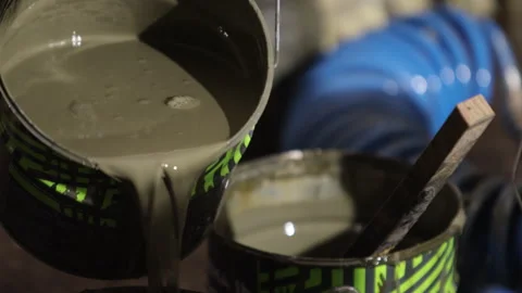 Handling paint, Tool selection, Paint transfer Video stock 247160602
