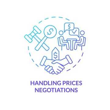Handling prices negotiations blue gradient concept icon Illustration